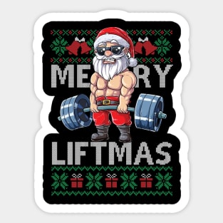 Merry Liftmas Christmas Xmas Fitmas Fitness Santa Holiday Gift Sticker